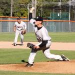 Cowlitz Travis Paynter delivers a pitch against the Port Angeles Lefties on Monday. Paynter is a 2016 graduate of Port Angeles High School and played this past season for Lower Columbia College. He is playing next year at Hawaii Pacific. Paynter won the game, giving up just one run in five innings.