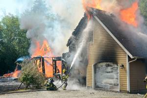 Firefighters respond to fully involved house fire near Port Angeles
