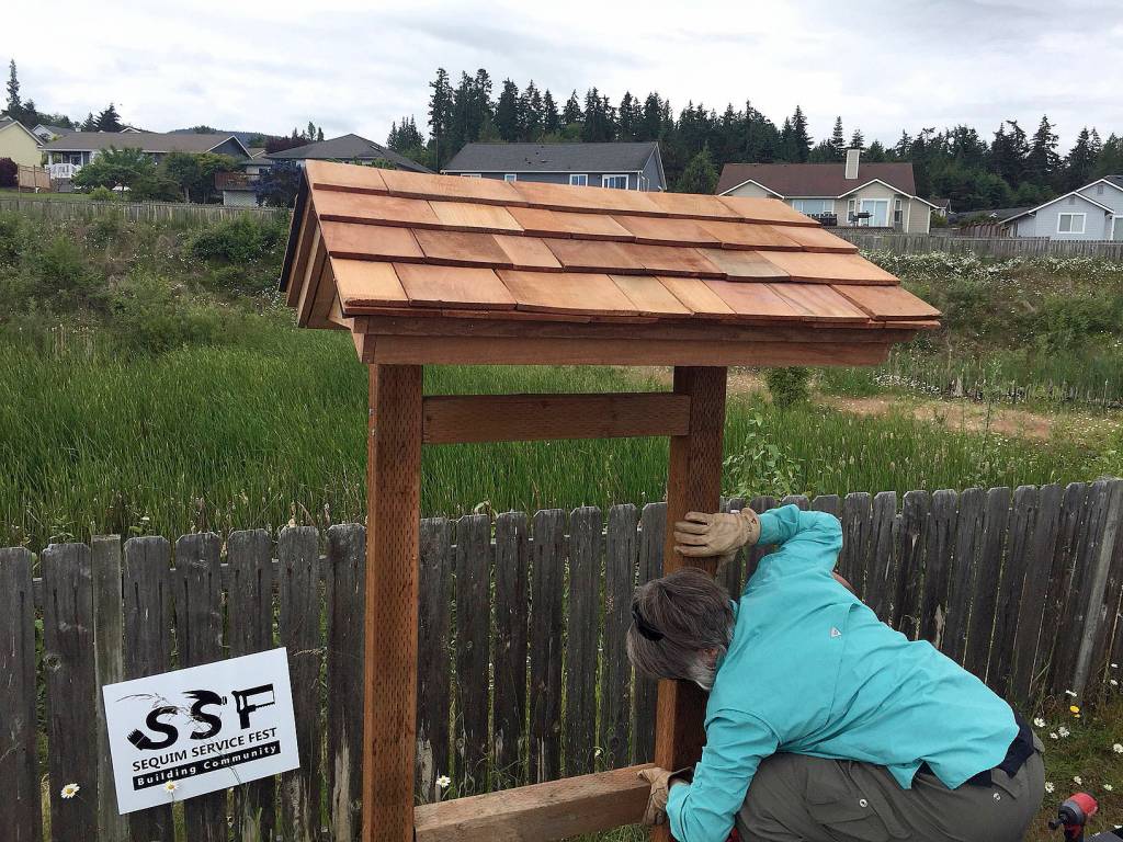 Lee Allem                                Informational kiosks were built during the Sequim Service Fest for placement around the city.