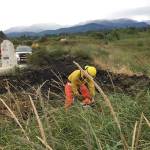 Clallam Fire District No. 2 responded to a brush fire at 400 Charles Road early Wednesday evening. It is believed the fire was started by fireworks. (Clallam Fire District No. 2)