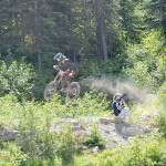 Mathew Mangano of Port Angeles rides to a first-place finish at the Northwest Cup races at Stevens Pass this weekend.