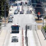 Traffic navigates around work on Eighth Street bridges in Port Angeles