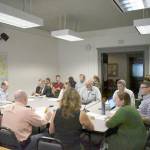 The Jefferson County Commissioners, members of the Port Townsend city council, representatives from OlyCAP and county staff met to begin discussion of a new interlocal agreement to help extremely low income persons and homeless persons and fund a year-round shelter. (Jeannie McMacken/Peninsula Daily News)