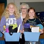 From left, Mikayla DeCou, Soroptimist International Port Angeles Jet Set member Marsha Robin and Cami Bohman. (Patsene Dashiell/Port Angeles School District)