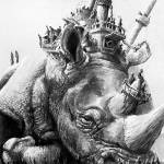 Fiber, charcoal, watercolors on exhibit during Second Saturday