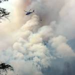 A National Guard helicopter doused the Maple Fire Tuesday. (Department of Natural Resources)