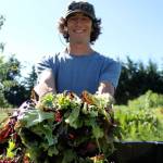 Scott Chichester, owner and farmer of Chis Farm in Sequim, is among the local farmers that help make the annual Harvest Dinners happen. (Alana Linderoth/North Olympic Land Trust)