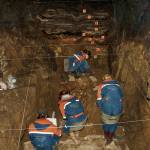In this 2011 photo provided by Bence Viola of the University of Toronto, researchers excavate a cave for Denisovan fossils in the Altai Krai area of Russia. On Wednesday, Aug. 22, 2018, scientists reported in the journal Nature that they have found the remains of an ancient female whose mother was a Neanderthal and whose father belonged to another extinct group of human relatives known as Denisovans. (Bence Viola/Department of Anthropology - University of Toronto/Max Planck Institute for Evolutionary Anthropology via AP)