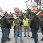 Members of the International Union of Operating Engineers (IUOE) Local 302 are on strike, possibly affecting completion of the Salish Coast Elementary School. (Jeannie McMacken/Peninsula Daily News)