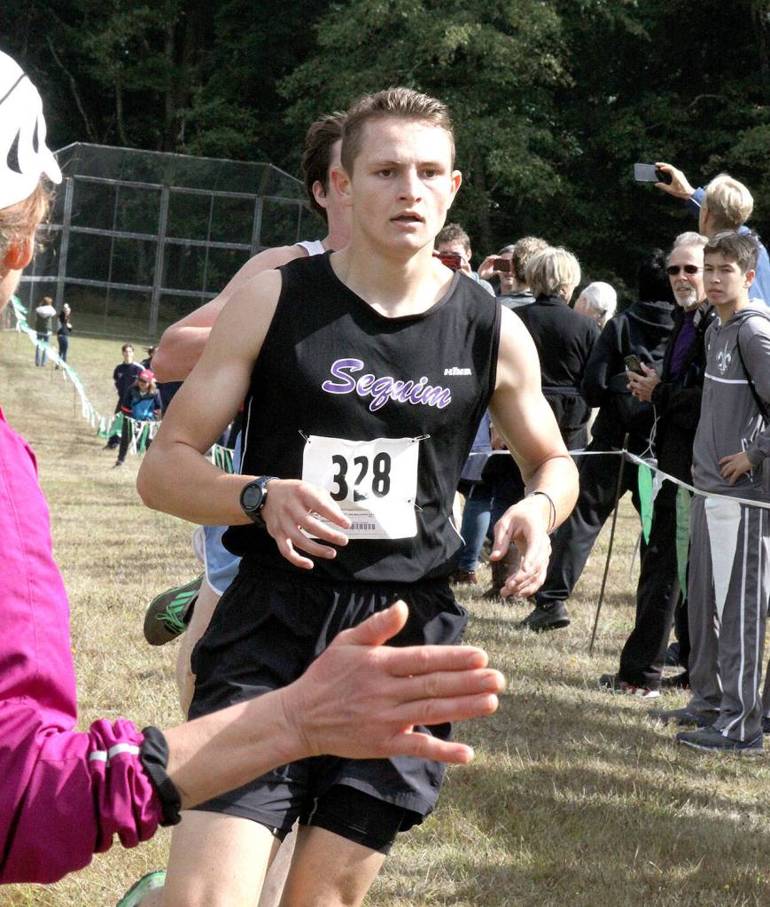 Sequim senior Murray Bingham was fourth at the Salt Creek Invitational and first among 2A runners with a time of 15:40.87. (Dave Logan/for Peninsula Daily News)
