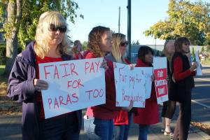 Classified staff at Sequim School District rally for raises