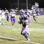 Michael Dashiell/Olympic Peninsula News Group Sequims Kyler Rollness returns a punt 60 yards for a touchdown against North Mason in the third quarter Friday night in Sequim.