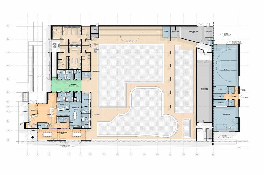 This architectural rendering shows how the inside of William Shore Memorial Pool will be arranged following an expansion project. (Architecture Resource Collaborative)