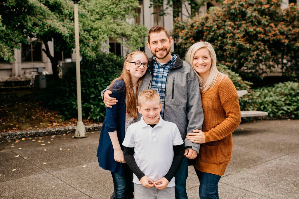 Castaways contestant Richard Rogers, center, says the hardest part about surviving 41 days on remote Islands in Indonesia was being away from his family, including his wife Libby Rogers, right, daughter Cadence Rogers, left, and son Jordan Rogers. (Arlene Chambers Photography)