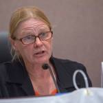 Selinda Barkhuis, former Clallam County treasurer and candidate for prosecuting attorney, answers questions during a League of Women Voters forum Wednesday. (Jesse Major/Peninsula Daily News)