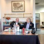 Jim McEntire, left, a challenger for a 24th District state legislative seat, and Steve Tharinger, the incumbent, ended their general election forum Tuesday on a congenial note. (Paul Gottlieb/Peninsula Daily News)