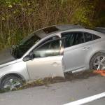 The State Patrol said this Chevrolet Cruze was involved in a Friday night wreck on U.S. Highway 101 south of Forks that killed Esau Penn, 70, of La Push. (Washington State Patrol)