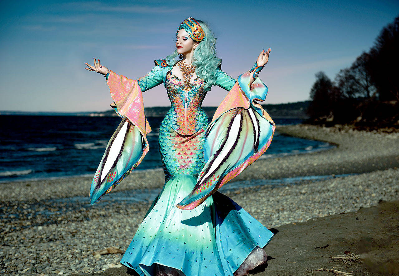 Jamie Von Stratton, fashion designer at Oregon Burlesque Festivals 2015 Queen of Roses, will be featured during a Trick or Tease Burlesque Show Studio Bob in Port Angeles on Saturday. (Jiamin Zhu)