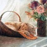 Still Life with Basket and Flowers by Nancy Delgado will be shown at Blue Whole Gallery as part of its exhibition Sound of Waves tonight in Sequim.