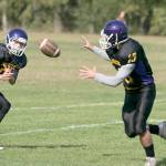 Steve Mullensky/for Peninsula Daily News Quilcene quarterback Holdem Elkins, left, and running back Olin Reynolds were each selected to the Class 1B SeaTac League All-League First Team in voting by league coaches.