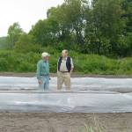 Harry Lydiard and Nash Huber discuss the importance of agricultural open space. (North Olympic Land Trust)