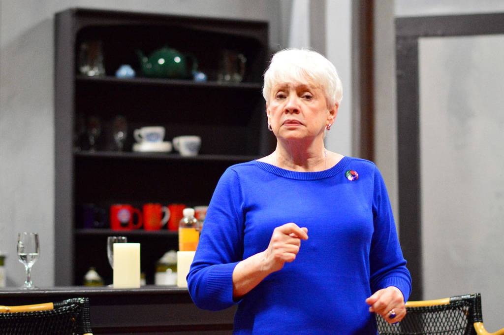 Kathleen Balducci portrays Helen, a mother-in-law facing an unexpected turn of events on Christmas Eve. (Diane Urbani de la Paz/for Peninsula Daily News)