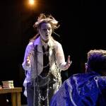 Jacob Marley (Maggie van Dyken) confronts Ebenezer Scrooge (Damon Little) in his home warning him about ghosts coming to visit him during Sequim High Schools production of A Christmas Carol. (Matthew Nash/Olympic Peninsula News Group)