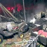 Firefighters tackled a fully engulfed unoccupied mobile home early Tuesday morning in Joyce. (Clallam Fire District No. 4)