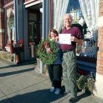 Staff at The Palace Hotel, Tammy Jenkins and Randall Moore, show off their first-place certificate.