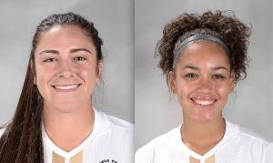 Peninsula Colleges Samantha Guzman, left and Halle Watson.