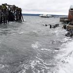 High seas canceled the first two Port Townsend to Coupeville ferry runs Tuesday morning because of high winds and seas of 4-6 feet. (Jeannie McMacken/Peninsula Daily News)