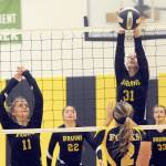 Lonnie Archibald/for Peninsula Daily News Clallam Bays Miriam Wonderly (31), here playing against Forks, was named the North Olympic League volleyball offensive MVP for the second year in a row.