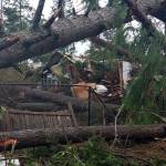 Homes behind the Walmart Superstore on Bethel Avenue suffered severe damage after a tornado struck the area Tuesday afternoon. (Robert Zollna/Kitsap News Group)