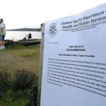 A health advisory from the Clallam County Department of Health and Human Services warns polar bear dippers about the presence of potentially harmful bacteria in the water at Hollywood Beach. (Keith Thorpe/Peninsula Daily News)