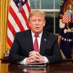 President Donald Trump speaks from the Oval Office of the White House as he gives a prime-time address about border security on Tuesday. (Carlos Barria/pool photo via AP)