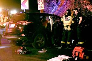 Three injured when car misses curve on Highway 101 near Elwha River