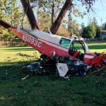 East Jefferson Fire-Rescue spokesperson Bill Beezley said the pilot of this Beech B35 fixed wing single-engine aircraft used a classic pilot maneuver to avoid more injuries when it crashed Sunday near Port Hadlock. (East Jefferson Fire-Rescue)