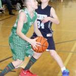 Alex Angevine of the Port Angeles sixth-grade boys team gets ready to shoot over the defense of the Gig Harbor Tides at this weekends Martin Luther King Jr. tournament in Port Angeles. Port Angeles went on to win the game Sunday 46-30. (Dave Logan/for Peninsula Daily News) )