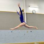 Sequims Emma Sharp competes in the beam against North Kitsap on Thursday. Sharp won the beam exercise.