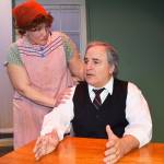 Olympic Theatre Arts premieres Death of a Salesman tonight. Leads Jennifer Horton, cast as Linda Loman, and Joel Hoffman, cast as Willy Loman, rehearse a scene from the upcoming production. (Erin Hawkins/Olympic Peninsula News Group)