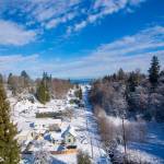Snow covers Valley Street in Port Angeles on Sunday. (Jesse Major/Peninsula Daily News)