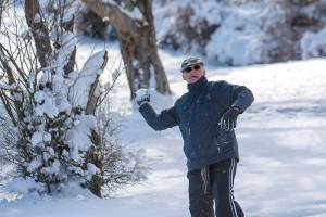 Crowd gathers for community snowball fight in Port Angeles