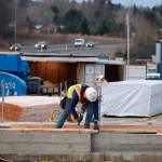 An Arco gas station and ampm store are slated to be complete by May or June this year near Greywolf Elementary School. (Erin Hawkins/Olympic Peninsula News Group)