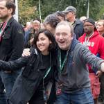 Director Rayka Zehtabchi is pictured with award-winning film editor Doug Blush at Haller Fountain on Sept. 21. Her short documentary, Period. End of Sentence, is up for an Academy Award. (Callay Boire-Shedd)