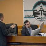 Clallam County Hearing Examiner Andrew Reeves, right, has approved a 66-manufactured-home development. A group called Concerned Atterberry Neighbors filed complaints on their own and also through attorney Alex Sidles, at left, to stop the project. Matthew Nash/Olympic Peninsula News Group