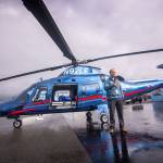Jacob Dalstra, regional director for Life Flight Network, talks to firefighters during a training Saturday at William R. Fairchild International Airport in Port Angeles. (Jesse Major/Peninsula Daily News)