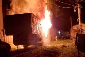 Fifth-wheel trailer consumed in Port Angeles fire