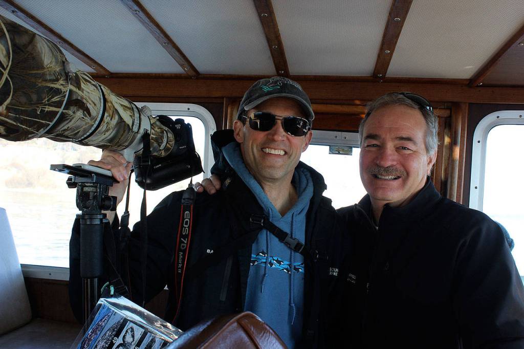 Photographer and naturalist Bart Rulon has become good friends with Puget Sound Express owner Pete Hanke after several years working for the whale tour company. (Patricia Guthrie/Whidbey News Group)