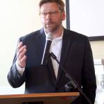 State Rep. Mike Chapman, D-Port Angeles, praised the finalists Sunday during the Chamber of Jefferson Countys annual Leadership Awards luncheon at the Old Alcohol Plant in Port Hadlock. All of you, every day, do more than what I can do for you, Chapman said. (Brian McLean/Peninsula Daily News)