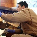 Steady hands: Work underway at Maritime Center